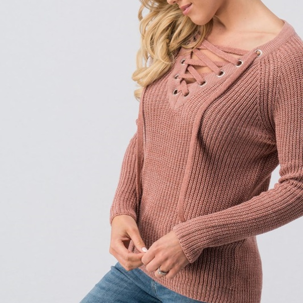 CRISSCROSS DETAILED SWEATER - Picture 2 of 4